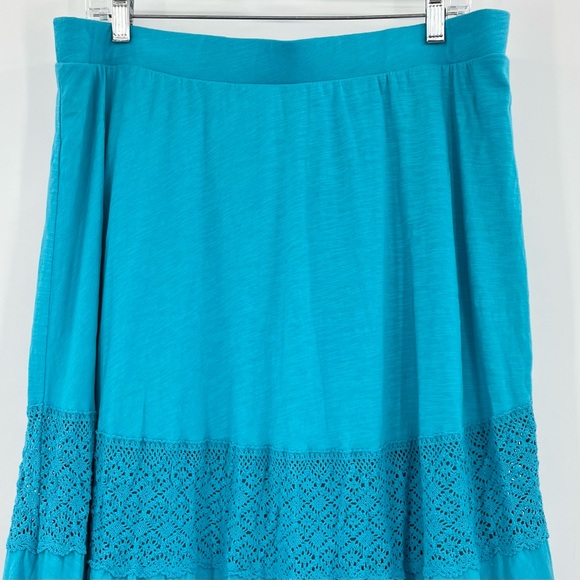 Lane Bryant Blue Knit Lace Maxi Skirt 14/16 - Picture 6 of 9